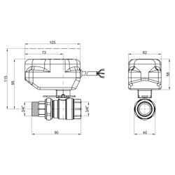 Кран кульовий зонний Icma 3/4&quot; №341 - зображення 2