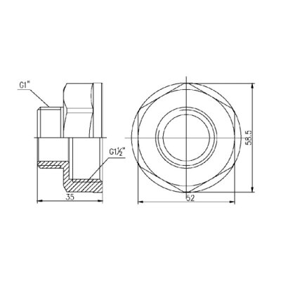 Перехід SD Forte 1&quot; 1/2х1&quot; ВЗ SF3604025 - зображення 2