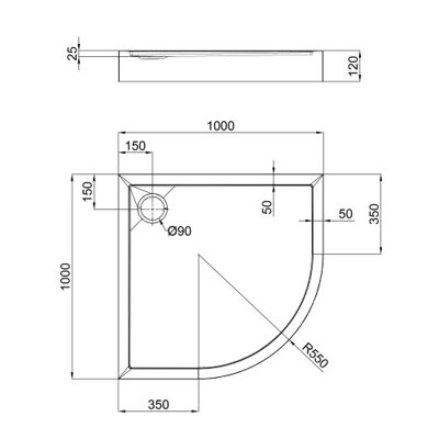 Душевой поддон Qtap Robin 301112 100x100x12 см + сифон (28498) - изображение 2