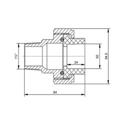 Американка PPR Blue Ocean 50х1&quot; 1/2 НР (21189) - изображение 2