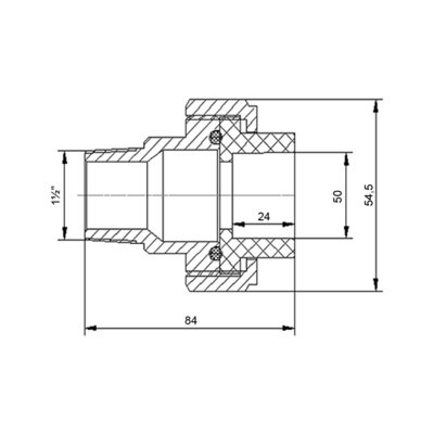 Американка PPR Blue Ocean 50х1&quot; 1/2 НР (21189) - изображение 2