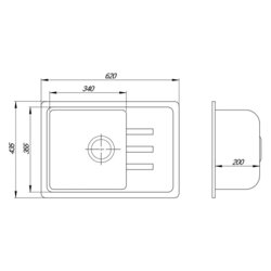 Кухонная мойка Lidz 620x435/200 MAR-07 (LIDZMAR07620435200) (14761) - изображение 2