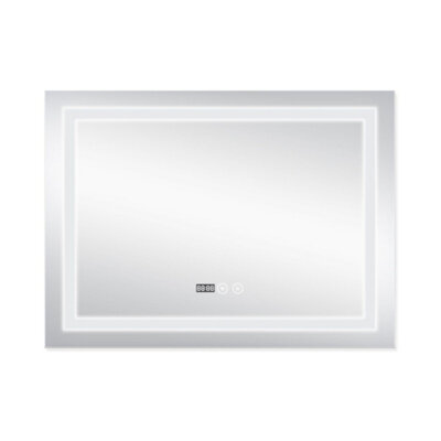 Дзеркало Qtap Mideya (DC-F904) 800х600 з LED-підсвічуванням Touch, з антизапотіванням, з годинником, димером, рег. яскравості QT2078F904W - зображення 3