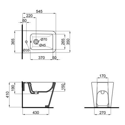 Біде підлогове Qtap Crow 545х360х410 White QT05443370W - зображення 2