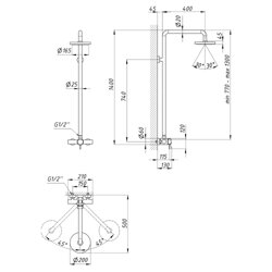 Душевая система для кабины Lidz Aria 1010 на одного потребителя (k35) LDARI1010NKS34934 Nickel (24131) - изображение 2