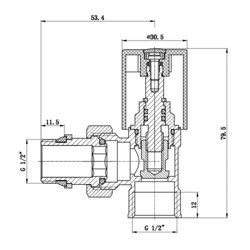 Кран радіаторний з антипротіканням SD Forte 1/2&quot; кутовий хром SF236W15 - зображення 2