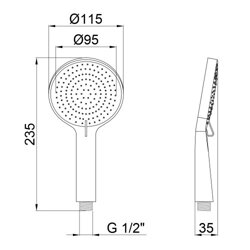 Лійка для ручного душу Qtap Rucni 115 мм округла QTRUCA116O3PCW Chrome - зображення 2