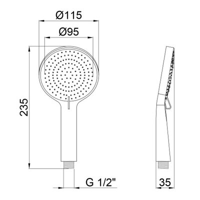 Лійка для ручного душу Qtap Rucni 115 мм округла QTRUCA116O3PCW Chrome - зображення 2