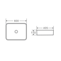 Раковина-чаша Qtap Tern 600x405x110 White з донним клапаном QT17112174W - зображення 2