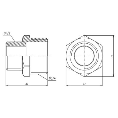 Ніпель редукційний SD Forte 1/2&quot;х3/4&quot; SF3592015 - зображення 2
