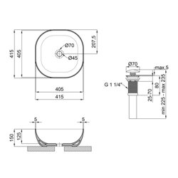 Раковина-чаша Qtap Kolibri 410x410x150 Matt black с донным клапаном QT10112144MBMB (28574) - изображение 2