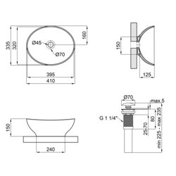 Раковина-чаша Qtap Dove 420x330x150 White з донним клапаном QT06113078W - зображення 2