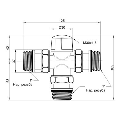 Зонний вентиль Icma 1&quot;х3 №301 - зображення 2