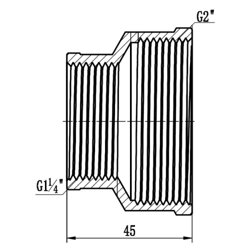 Муфта редукционная SD Forte 2&quot;х1&quot; 1/4 ВВ SF3575032 (12653) - изображение 2