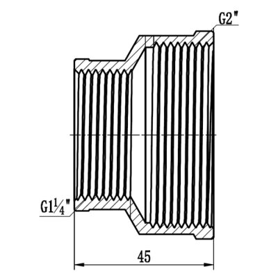 Муфта редукционная SD Forte 2&quot;х1&quot; 1/4 ВВ SF3575032 (12653) - изображение 2