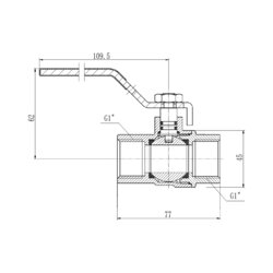 Кран шаровой SD Forte 1&quot; ВР для воды (ручка) SF600W25 (16972) - изображение 2