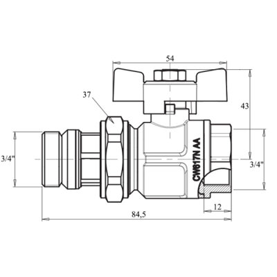 Кран шаровой &quot;Американка&quot; Icma 3/4&quot; с антипротечкой прямой №348 (16811) - изображение 2