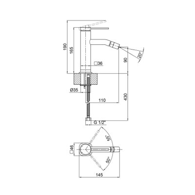 Змішувач для биде Qtap Robin QTROB2060102B Black Matt - зображення 2