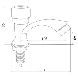 Кран на одну воду для раковины Brinex BW 0221 (10842) - изображение 2