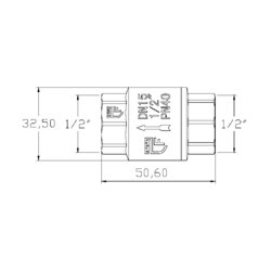 Обратный клапан SD Forte 1/2&quot; никель SF240NW15 (17072) - изображение 2