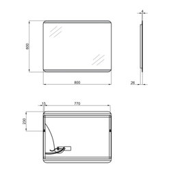 Дзеркало Qtap Tern 800х600 з LED-підсвічуванням, QT177812086080W - зображення 2