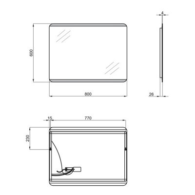 Дзеркало Qtap Tern 800х600 з LED-підсвічуванням, QT177812086080W - зображення 2