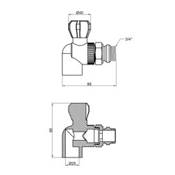 Кран шаровой радиаторный PPR Thermo Alliance 25х3/4&quot; угловой (20606) - изображение 2