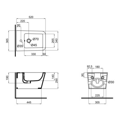 Біде підвісне Qtap Crow 520х360х290 White QT05555370W - зображення 2