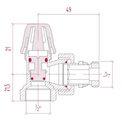 Кран радіаторний Icma 1/2&quot; з антипротіканням кутовий без ручки №805+940 - зображення 2