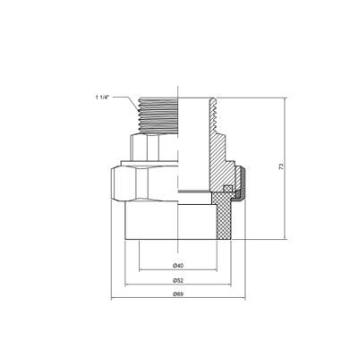 Згін &quot;Американка&quot; PPR Thermo Alliance 40х1&quot; 1/4 ЗР - зображення 2