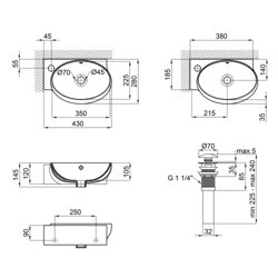 Раковина Qtap Leo 420x280x150 White с донным клапаном QT11115011LW (28558) - изображение 2