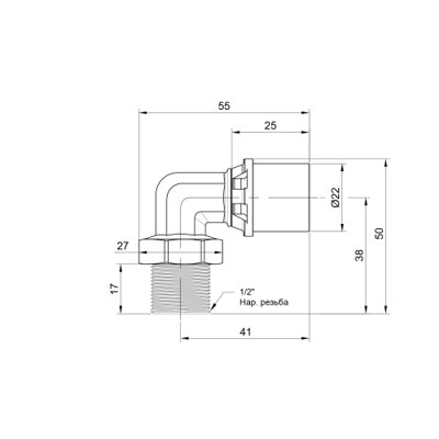 Кутик прес Icma 20х1/2&quot; ЗР №404 - зображення 2