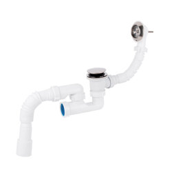 Сифон для ванны Lidz (WHI) 60 03 V002 02 с ревизией (выход 50 мм) (24094) - изображение 1