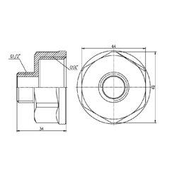 Перехід SD Forte 1&quot; 1/4х1/2&quot; ВЗ SF3603215 - зображення 2