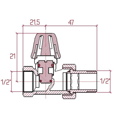 Кран радіаторний Icma 1/2&quot; прямий без ручки №815 - зображення 2