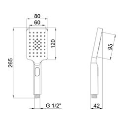 Лійка для ручного душу Qtap Rucni 120х80 мм прямокутна QTRUCA121N3KBB Black Matt - зображення 2