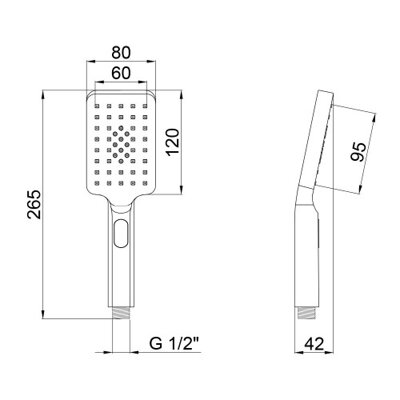 Лійка для ручного душу Qtap Rucni 120х80 мм прямокутна QTRUCA121N3KBB Black Matt - зображення 2