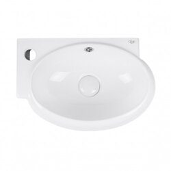 Раковина Qtap Leo 420x280x150 White с донным клапаном QT11115011LW (28558) - изображение 1