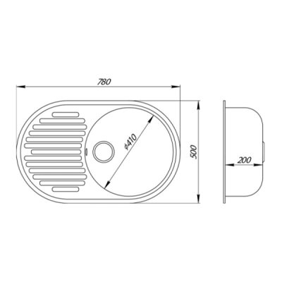 Кухонная мойка Lidz 780x500/200 MAR-07 (LIDZMAR07780500200) (14785) - изображение 2