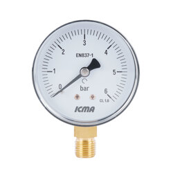 Манометр Icma 1/4&quot; 0-10 бар, нижнє підключення №244 - зображення 1
