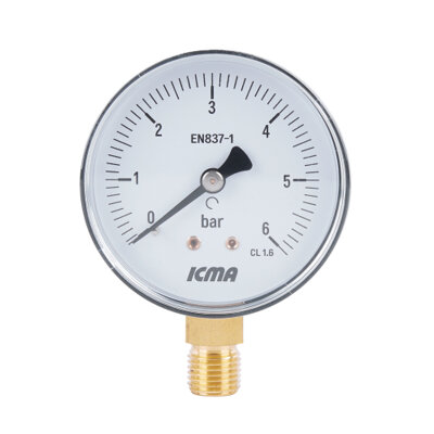 Манометр Icma 1/4&quot; 0-10 бар, нижнє підключення №244