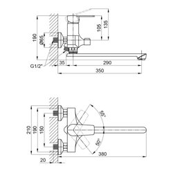 Змішувач для ванни Brinex 35W 005 - зображення 2