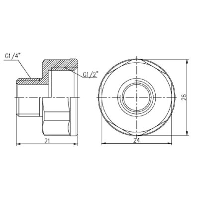 Перехід SD Forte 1/2&quot;х1/4&quot; ВЗ SF360156 - зображення 2
