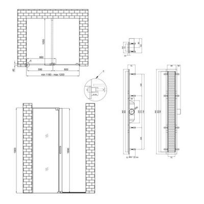 Готове рішення Qtap 15: Стіна Walk-In GLIDE, 120x190 + Лінійний трап 800 мм - зображення 2