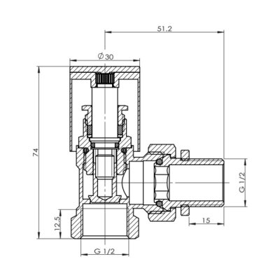 Кран радіаторний SD Forte 1/2&quot; кутовий хром SF234W15 - зображення 2
