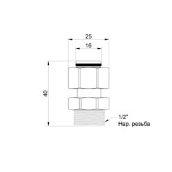 Переходник обжимной SD Plus 16х1/2&quot; НР SD154W1615 (19872) - изображение 2