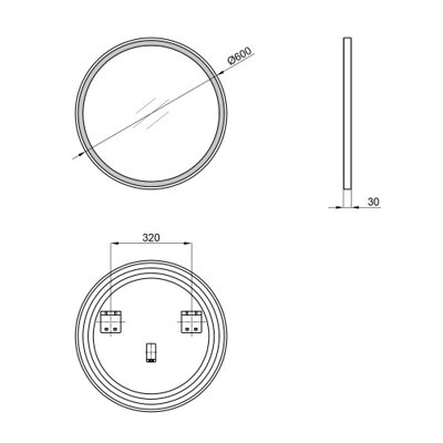 Дзеркало Qtap Robin R600 з LED-підсвічуванням, на ремені QT13786502B - зображення 2