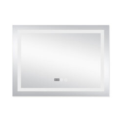 Дзеркало Qtap Mideya (DC-F904) 800х600 з LED-підсвічуванням Touch, з антизапотіванням, з годинником, димером, рег. яскравості QT2078F904W - зображення 4