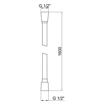 Шланг для ручного душу Qtap Hadice 1600 мм QT054BL43074 Black Matt - зображення 2