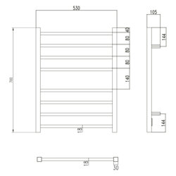 Полотенцесушитель электрический Qtap Evia (WHI) 11113S (14698) - изображение 2